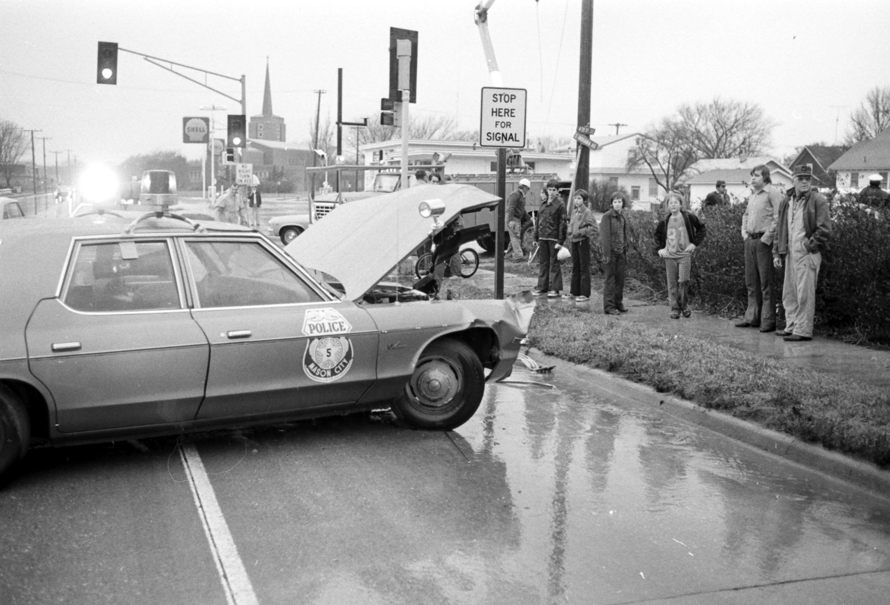 Police car wreck